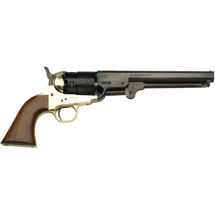 1851 Navy Black Powder Revolver 36 Caliber Brass Frame Walnut Grip 7.5 Inch Octagonal Barrel